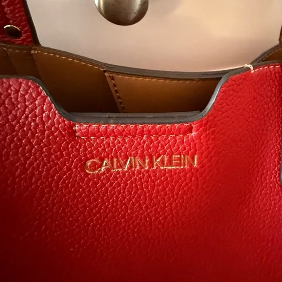 Calvin Klein Red and Tan Tote - Picture 4 of 10